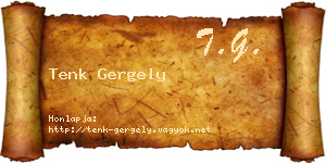 Tenk Gergely névjegykártya